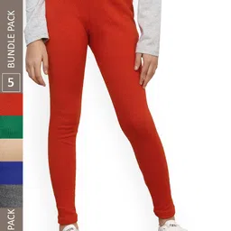 IndiWeaves Girls Pack Of 5 Woolen Ankle Length Leggings-picture-19
