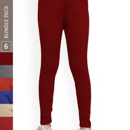 IndiWeaves Girls Pack Of 6 Ankle Length Warm Leggings-picture-14