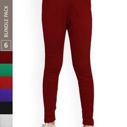 IndiWeaves Girls Pack Of 6 Warm Woolen Ankle Length Leggings-picture-28