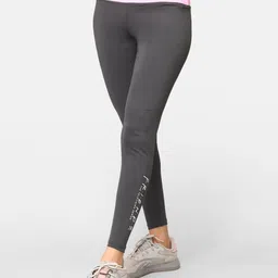 Athlizur Women Grey-Pink Official Friends Printed High Waist Leggings-picture-23