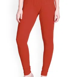 LYRA Women Orange Solid Churidar Length Leggings-image-38