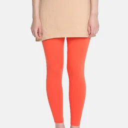 Dollar Missy Women Orange Solid Ankle-Length Leggings-picture-34