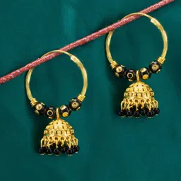 PRIVIU Gold-Plated Dome Shaped Jhumkas Earrings-image-90
