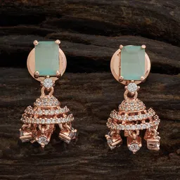 Kushal's Fashion Jewellery Rose Gold-Plated Dome Shaped Jhumkas-picture-21