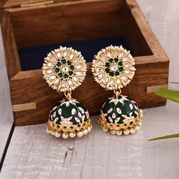 VIRAASI Gold Contemporary Jhumkas Earrings-picture-23