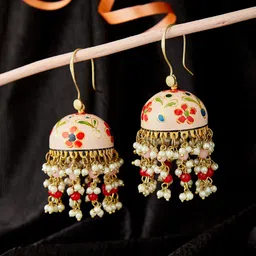 ATIBELLE Gold Plated Contemporary Jhumkas Earrings-picture-33
