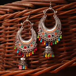 CARDINAL Multicoloured Contemporary Jhumkas Earrings-picture-36