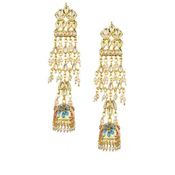 Runjhun Classic Kundan Jhumkas Earrings-picture-25