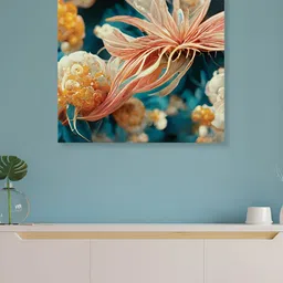 RANDOM Blue & Pink Canvas Painting Wall Art image 1