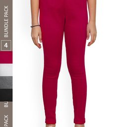 IndiWeaves Girls Pack Of 4 Wool Ankle Length Leggings-picture-49