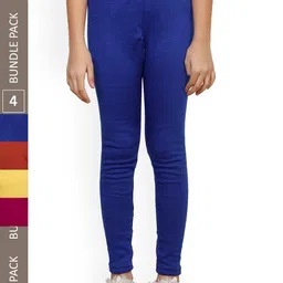 IndiWeaves Girls Pack Of 4 Ankle-Length Woollen Leggings-picture-39
