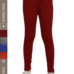 IndiWeaves Girls Pack Of 4 Ankle-Length Super Warm Wool Leggings-picture-11