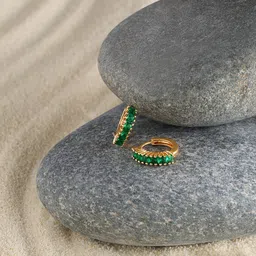 Zaveri Pearls Rose Gold-Plated Hoop Earrings-image-40