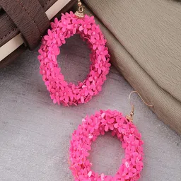 UNIVERSITY TRENDZ Gold-Plated Beaded Floral Drop Earrings-picture-19