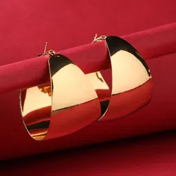 DressBerry Gold-Toned Gold Plated Hoop Earrings-picture-29