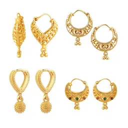 Vighnaharta Set Of 4 Gold-Plated Hoop Earrings-picture-29
