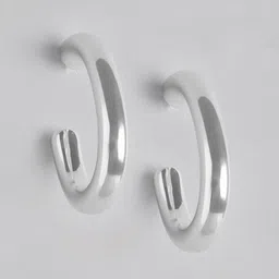 Forever New Women Silver-Plated Circular Hoop Earrings-picture-35