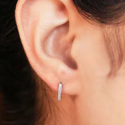 Zavya 925 Sterling Silver Rhodium-Plated Circular Hoop Earrings-picture-37