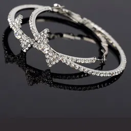 AVANT-GARDE PARIS Silver-Toned Circular Hoop Earrings-image-1