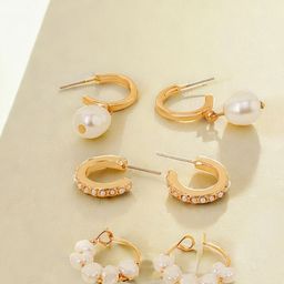 Accessorize Set Of 3 Pearls Circular Hoop Earrings-picture-27