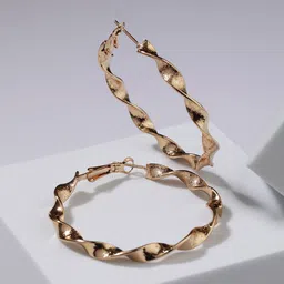 Jazz and Sizzle Gold-Plated Circular Half Hoop Earrings-picture-15
