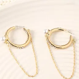 SOHI Gold-Toned Contemporary Hoop Earrings-picture-37