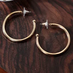 AQUASTREET Gold Plated Solid Half Hoop Earrings image 1