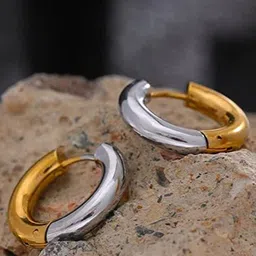 VIEN Gold-Silver-Plated Circular Hoop Earrings-picture-30