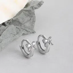 MYKI Silver-Plated Circular Hoop Earrings-image-2