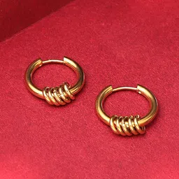 Yellow Chimes Contemporary Hoop Earrings-picture-29