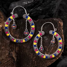 Shoshaa Multicoloured Contemporary Hoop Earrings image 1
