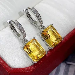 Jewels Galaxy Silver-Plated Geometric Hoop Earrings-picture-33