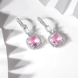 Rubans Rhodium-Plated Geometric Half Hoop Earrings image 2