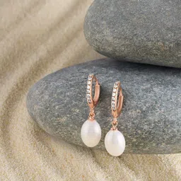 Zaveri Pearls Rose Gold-Plated Drop Earrings-image-42