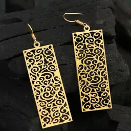 Adwitiya Collection Gold-Plated Classic Drop Earrings-picture-29