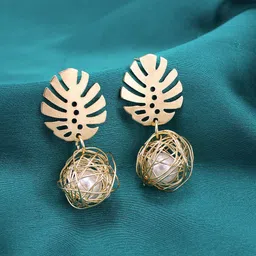 PRIVIU Gold Plated Drop Earrings-image-99