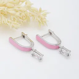 Carlton London Contemporary Enamelled Drop Earrings-picture-16