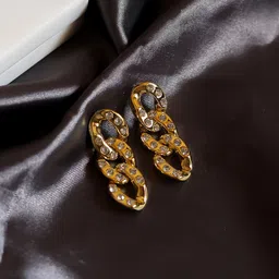 Bellofox Gold-Toned Gold-Plated Contemporary Drop Earrings-picture-16