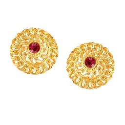 Vighnaharta Gold-Plated Floral Studs Earrings-picture-43