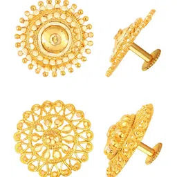 Vighnaharta Set Of 2 Gold-Plated Floral Stud Earrings-picture-41