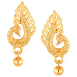 Vighnaharta Gold-Plated Alloy Floral Drop Earrings-picture-30