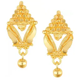 Vighnaharta Gold-Plated Floral Shaped Drop Earrings-picture-55