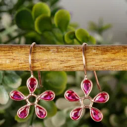 GIVA 925 Sterling Silver Rose Gold Plated Cherry Blossom Drop Earrings-picture-35