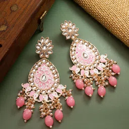 aadita Gold-Plated Spherical Pearl Chandbali image 1