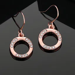 Estele Rose Gold-Plated Circular Drop Earrings-picture-40