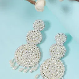 Crunchy Fashion Artificial Beads Circular Drop Earrings-picture-36