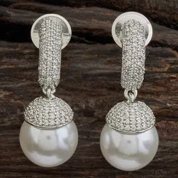 Kushal's Fashion Jewellery Rhodium-Plated Contemporary Drop Earrings-picture-14