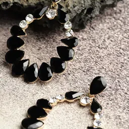 DressBerry Black Gold-Plated Contemporary Drop Earrings-picture-12