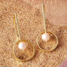 Priyaasi Gold-Plated Beads Beaded Contemporary Drop Earrings-picture-16