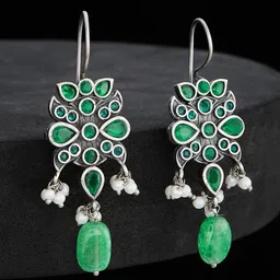 Fabindia Metal Contemporary Oxidised Drop Earrings-picture-30